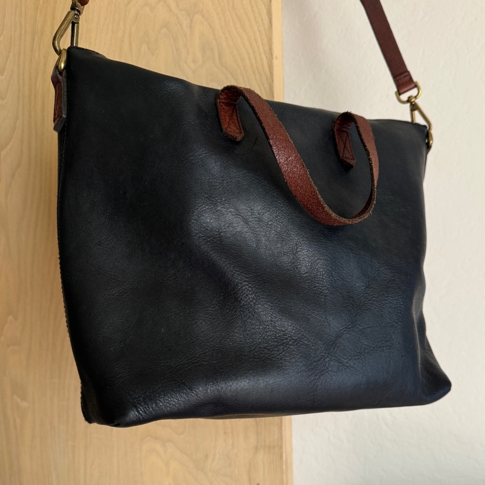 Madewell leather zip tote